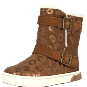 Girls Stride Rite Leopard Brown Boots 7 Kids